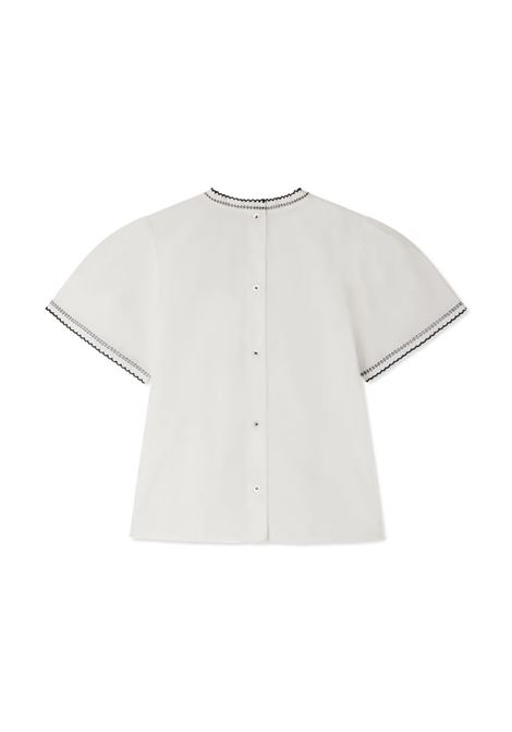 Blusa Eldoradie Bianca Con Ricami a Contrasto BONPOINT | S05GBLW00046002
