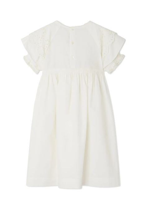 Abito in Popeline Elyne Bianco Con Ricami Inglesi BONPOINT | S05GDRW00022002