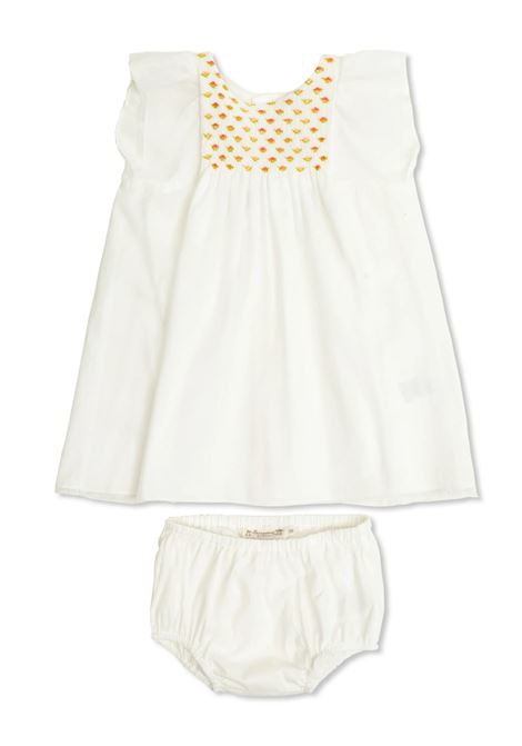 Abito Cadelili In Tulle Smock Bianco Con Fioriera BONPOINT | S05XDRW00005001