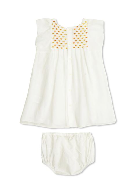 Abito Cadelili In Tulle Smock Bianco Con Fioriera BONPOINT | S05XDRW00005001