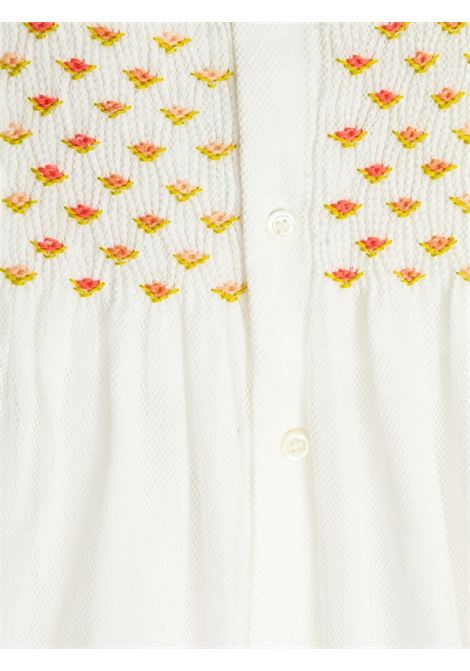 Abito Cadelili In Tulle Smock Bianco Con Fioriera BONPOINT | S05XDRW00005001