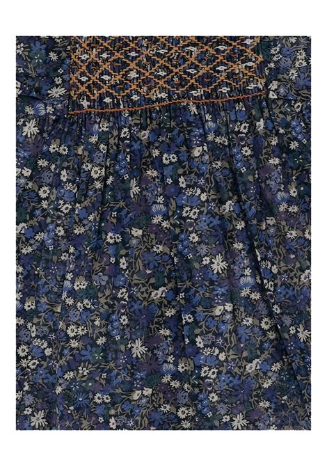 Abito Smock Cadelili In Tessuto Liberty Blu Inchiostro BONPOINT | S05XDRW00023577
