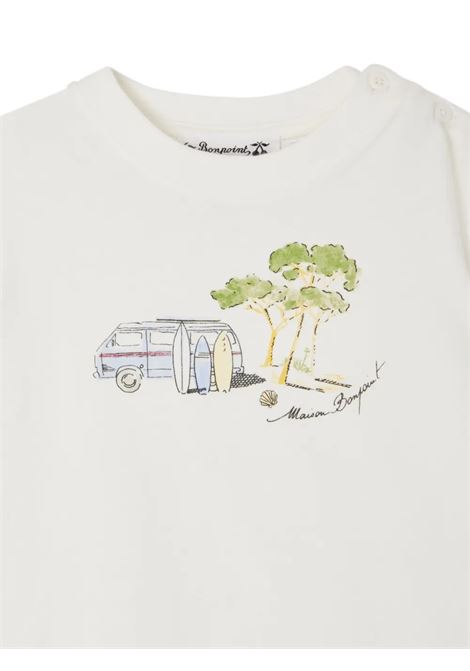 T-Shirt Tom Bianca Con Stampa Surf BONPOINT | S05YTSK00010102