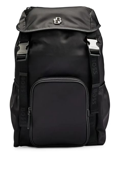 Zaino In Twill Con Doppio Monogramma Nero BOSS | 50516809001
