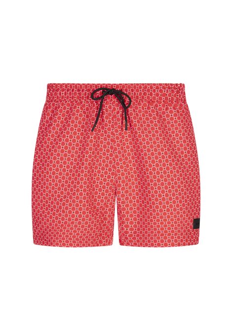Costume Da Bagno Rosso Con Pattern Geometrico BOSS | 50518968610