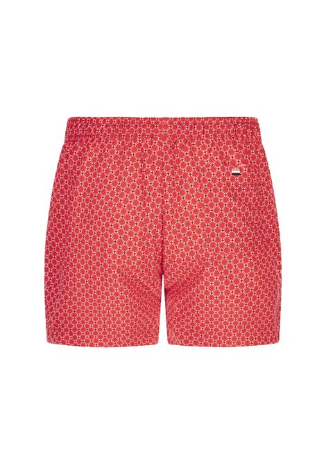 Costume Da Bagno Rosso Con Pattern Geometrico BOSS | 50518968610