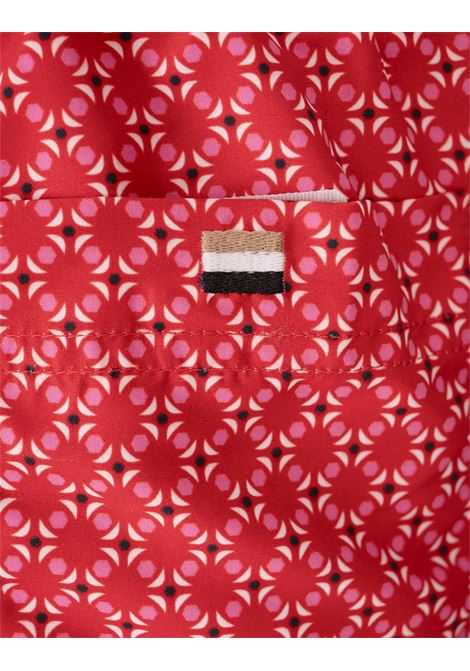 Costume Da Bagno Rosso Con Pattern Geometrico BOSS | 50518968610
