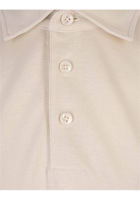 Polo In Piquet Di Cotone Beige Chiaro BOSS | 50521106131