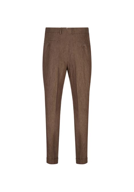 Pantaloni  L-Peet  In Lino Tabacco BOSS | 50539826207