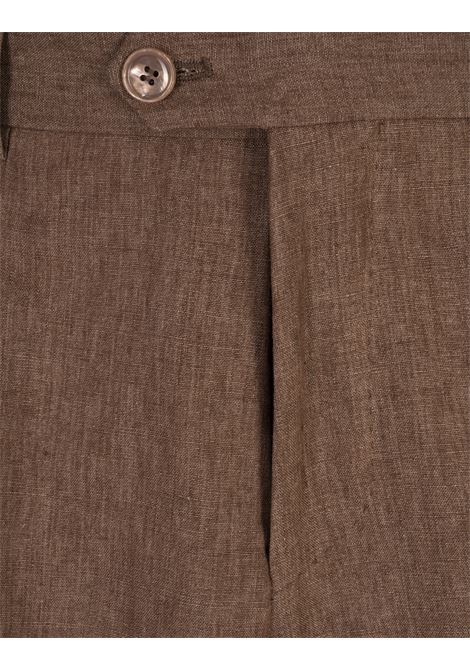 Pantaloni  L-Peet  In Lino Tabacco BOSS | 50539826207