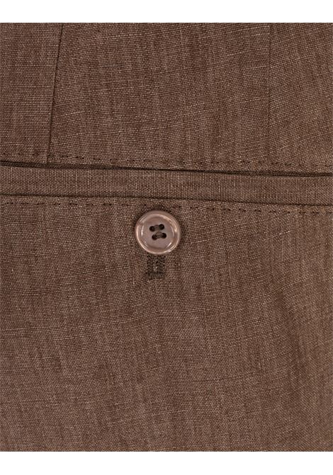 Pantaloni  L-Peet  In Lino Tabacco BOSS | 50539826207