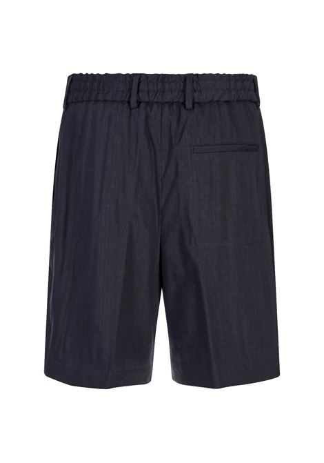 Bermuda Sartoriali In Misto Lino Blu BOSS | 50540694404