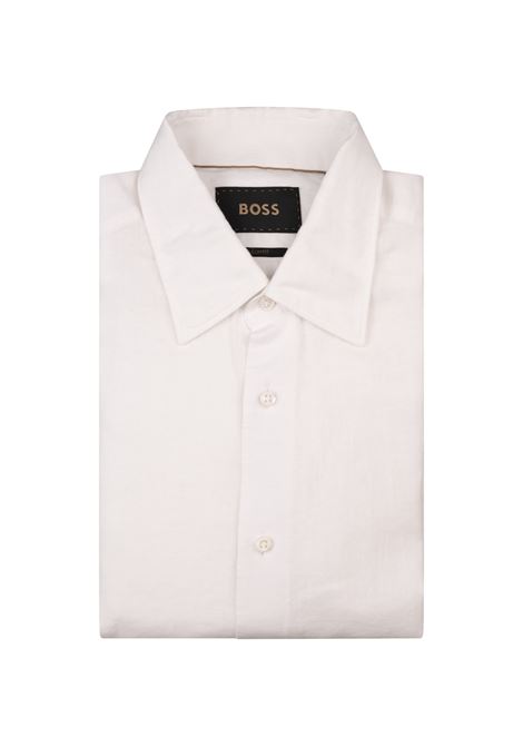 Camicia L Hays In Lino Bianco BOSS | 50541109100