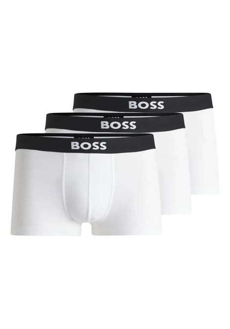 Set of 3 White Boxers with Logo Band BOSS | 50544263100