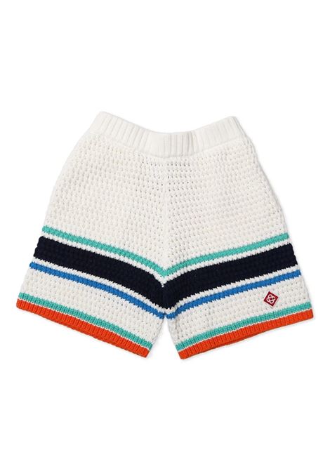 Bermuda All'Uncinetto Bianchi Con Righe Multicolori CASABLANCA KIDS | Pantaloni | KS25-KW-97201