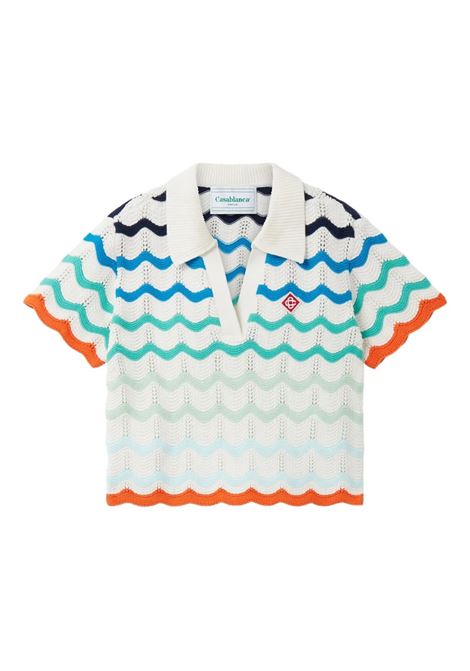 Gradient Wave Crochet Polo Shirt CASABLANCA KIDS | Polo shirts | KS25-KW-97701