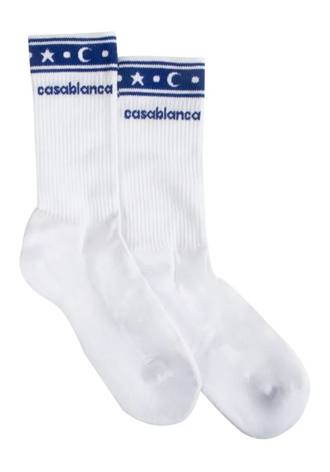 Calzini Bianchi Con Logo e Motivo Blu CASABLANCA | AS25-ACC-01003