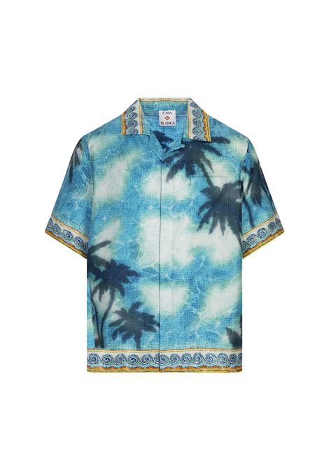 Camicia a Maniche Corte Poolside Emblem in Seta CASABLANCA | MS25-SH-00308