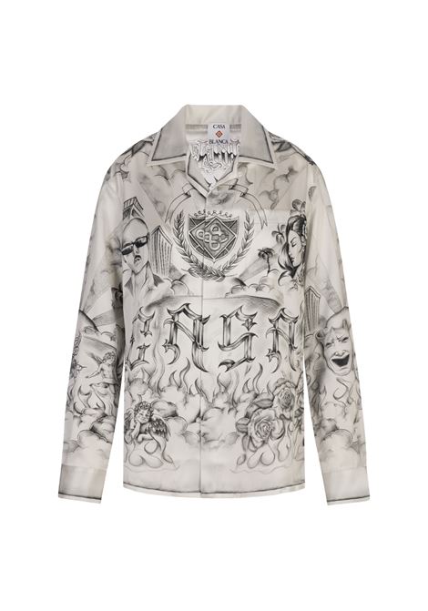 Camicia In Seta a Maniche Lunghe Tatto CASABLANCA | U-WS25-SH-00606