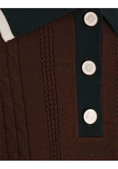 Polo In Maglia a Trecce Marrone CASABLANCA | WS25-KW-94801