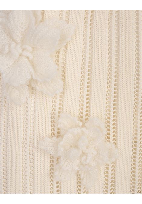 Camicia In Maglia e Pizzo Floreale Off White CASABLANCA | WS25-KW-95501