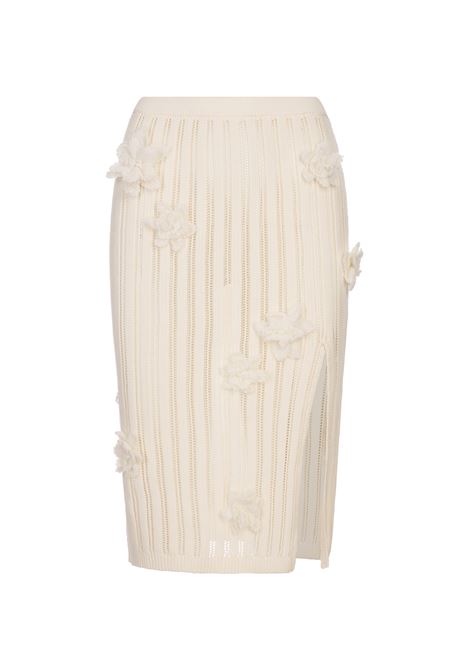 Gonna In Maglia e Pizzo Floreale Off White CASABLANCA | WS25-KW-96501