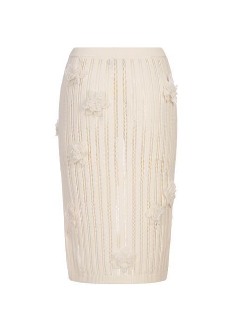 Gonna In Maglia e Pizzo Floreale Off White CASABLANCA | WS25-KW-96501
