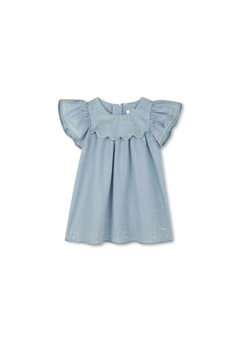 Short-Sleeved Denim Dress CHLOÉ KIDS | Dress And Jumpsuit | C20551Z27