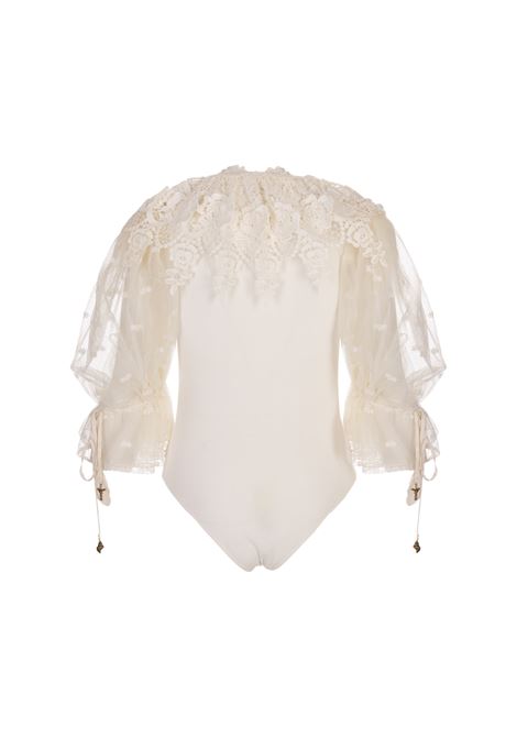Body Aderente Con Maniche a Sbuffo In Guipure CHLOÉ | 25UBD05098107