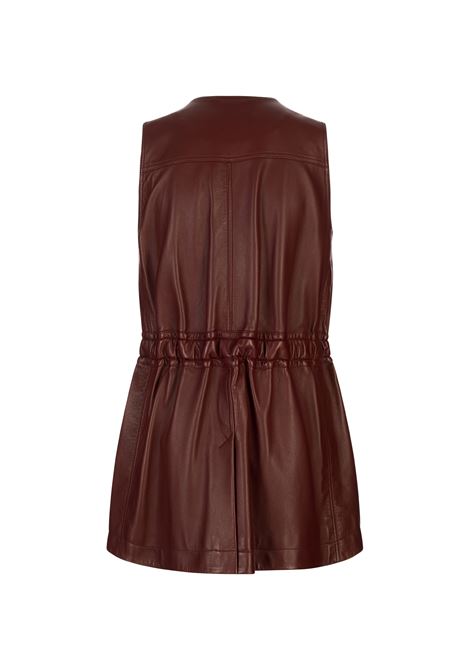 Gilet Utilitario In Pelle Faded Mahogany CHLOÉ | 25UCG0121127N