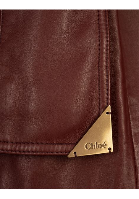 Gilet Utilitario In Pelle Faded Mahogany CHLOÉ | 25UCG0121127N