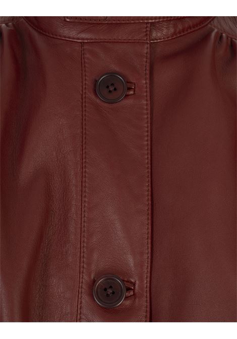 High-Waisted Shorts in Faded Mahogany Leather CHLOÉ | 25UCS0420527N