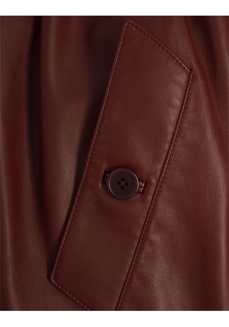 High-Waisted Shorts in Faded Mahogany Leather CHLOÉ | 25UCS0420527N