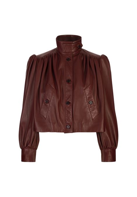 Giacca Boule Arricciata In Pelle Faded Mahogany CHLOÉ | 25UCV1120527N