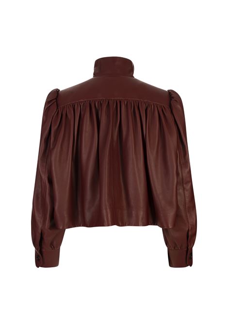 Giacca Boule Arricciata In Pelle Faded Mahogany CHLOÉ | 25UCV1120527N