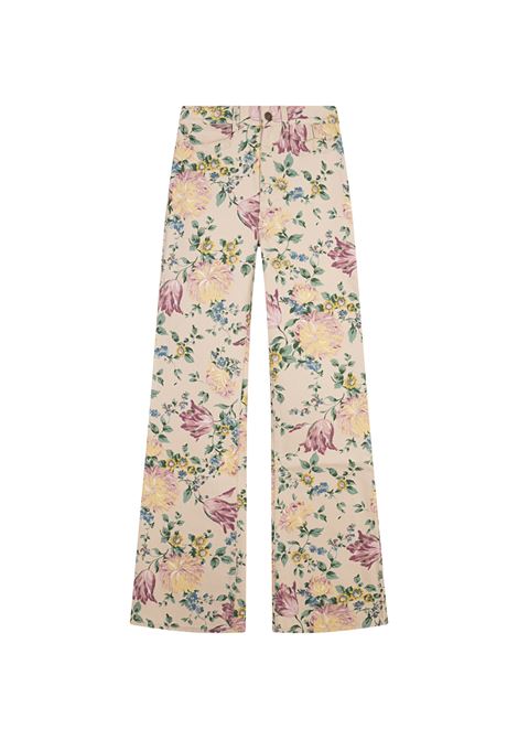Jeans Flare a Vita Alta In Denim Stampato Grizzled Blue CHLOÉ | 25UDP03256468
