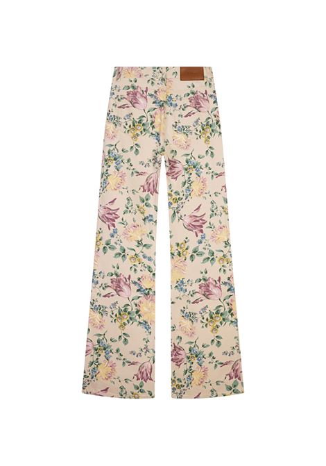 Jeans Flare a Vita Alta In Denim Stampato Grizzled Blue CHLOÉ | 25UDP03256468