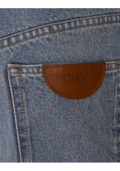 Jeans a Gamba Ampia e Vita Alta In Denim Blu Chiaro CHLOÉ | 25UDP3225344N