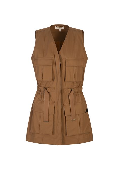 Gilet Utilitario In Leggero Gabardine Di Cotone Golden Brown CHLOÉ | 25UGI1011820Y