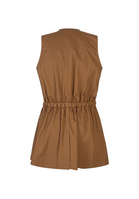 Gilet Utilitario In Leggero Gabardine Di Cotone Golden Brown CHLOÉ | 25UGI1011820Y