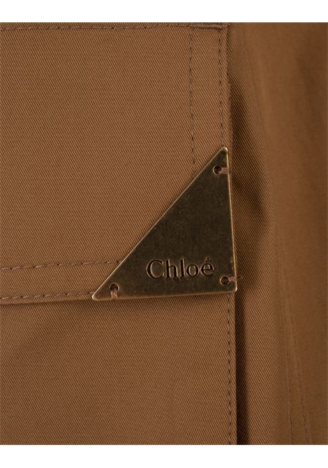 Gilet Utilitario In Leggero Gabardine Di Cotone Golden Brown CHLOÉ | 25UGI1011820Y