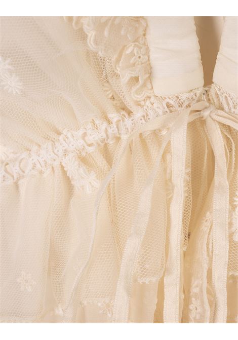 Top Bianco Con Volant e Scollo a V In Pizzo Ricamato CHLOÉ | 25UHT26099113