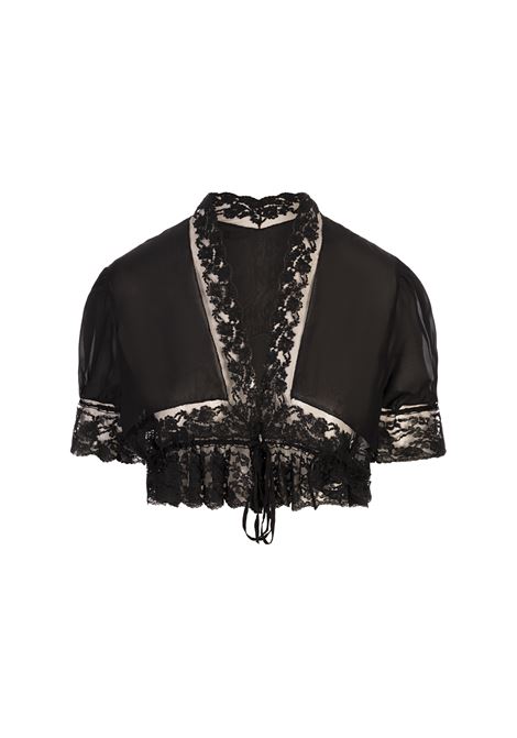 Top Crop Nero Con Pizzo CHLOÉ | 25UHT28445001