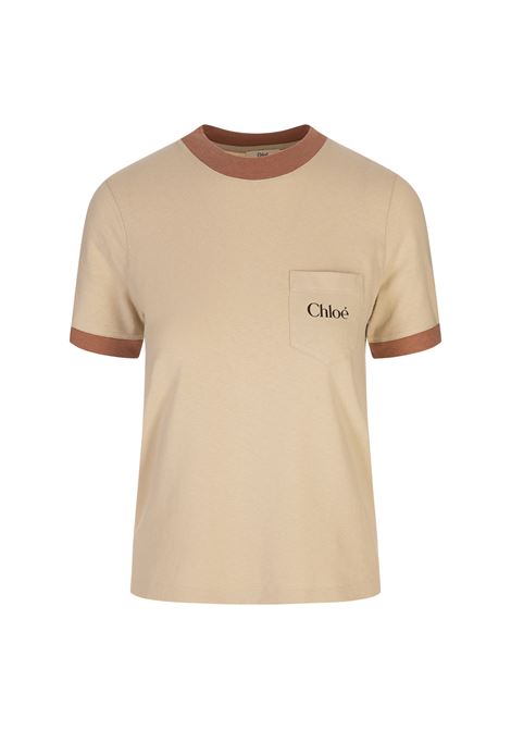 T-Shirt Blossom Beige Con Logo CHLOÉ | 25UJH04187286