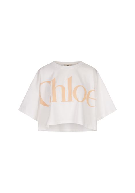 T-Shirt Boxy Bianco Con Logo CHLOÉ | 25UJH09183101
