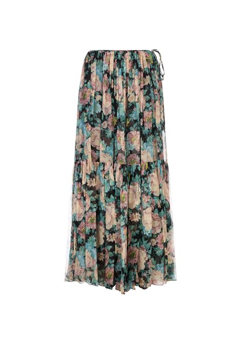Maxi Gonna Arricciata In Mussola Di Seta Stampata CHLOÉ | 25UJU1046542L