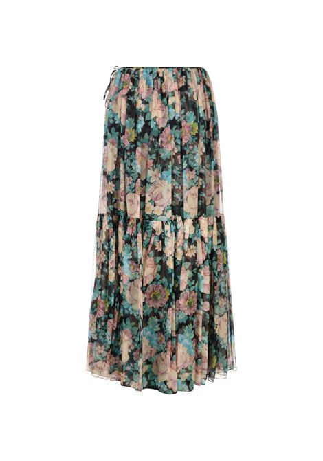 Maxi Gonna Arricciata In Mussola Di Seta Stampata CHLOÉ | 25UJU1046542L