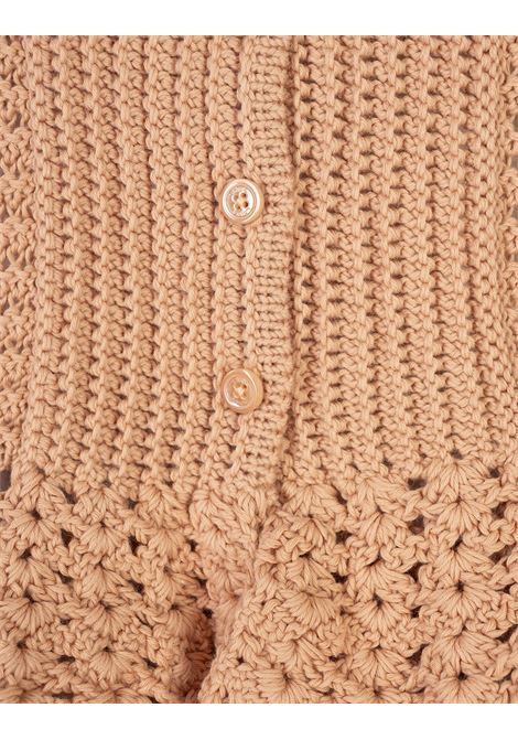 Cardigan Aderente Cheek In Maglia All'Uncinetto Con Volant CHLOÉ | 25UMP0554526W