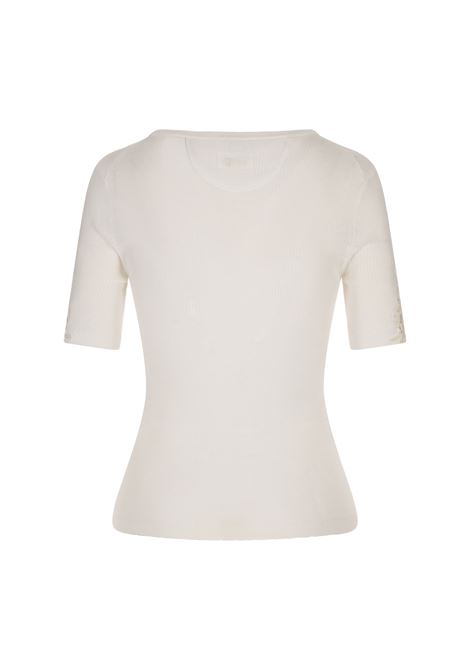 Top In Maglia Di Lana Bianca Con Guipure Floreale CHLOÉ | 25UMP10615107