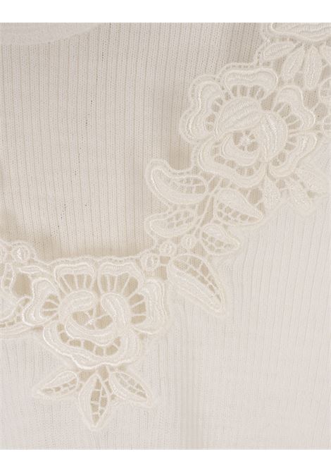 Top In Maglia Di Lana Bianca Con Guipure Floreale CHLOÉ | 25UMP10615107